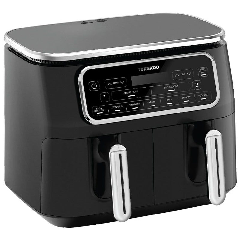 Tornado Air Fryer Dual Cook 2500 Watt 8 Liter Digital Black, THF-2508DU-BS - Black