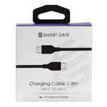 Smart Gate USB-C to USB-C Charging Cable, 1.8 Meter, 60 Watt - Black