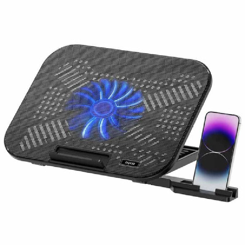 Rapoo CF100 14Inch Laptop Cooler With Phone Holder - Black