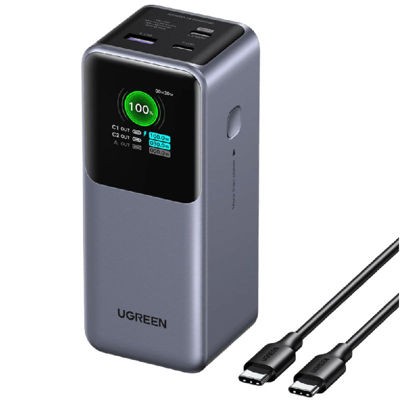 Ugreen Nexode Power Bank, 20000 mAh, 130W, 3 Port, PB721 - Grey