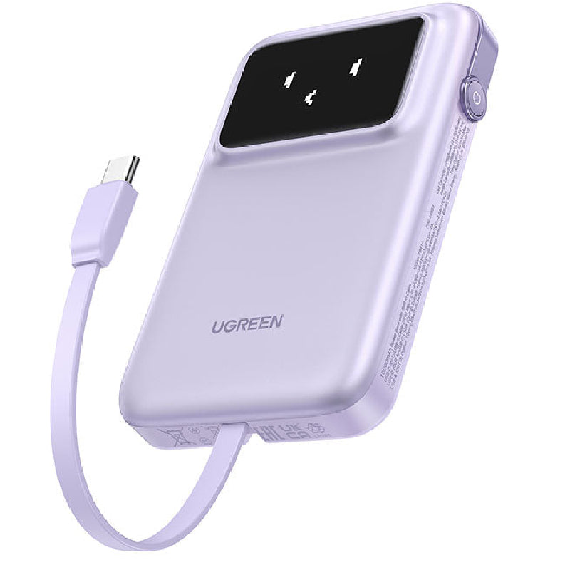 Ugreen Uno Power Bank, 10000 mAh, 30W, 2 Port, PB511 - Purple