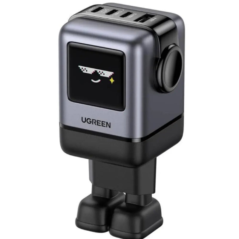 Ugreen Robot Wall Charger, 100W, 4 Ports - Gray
