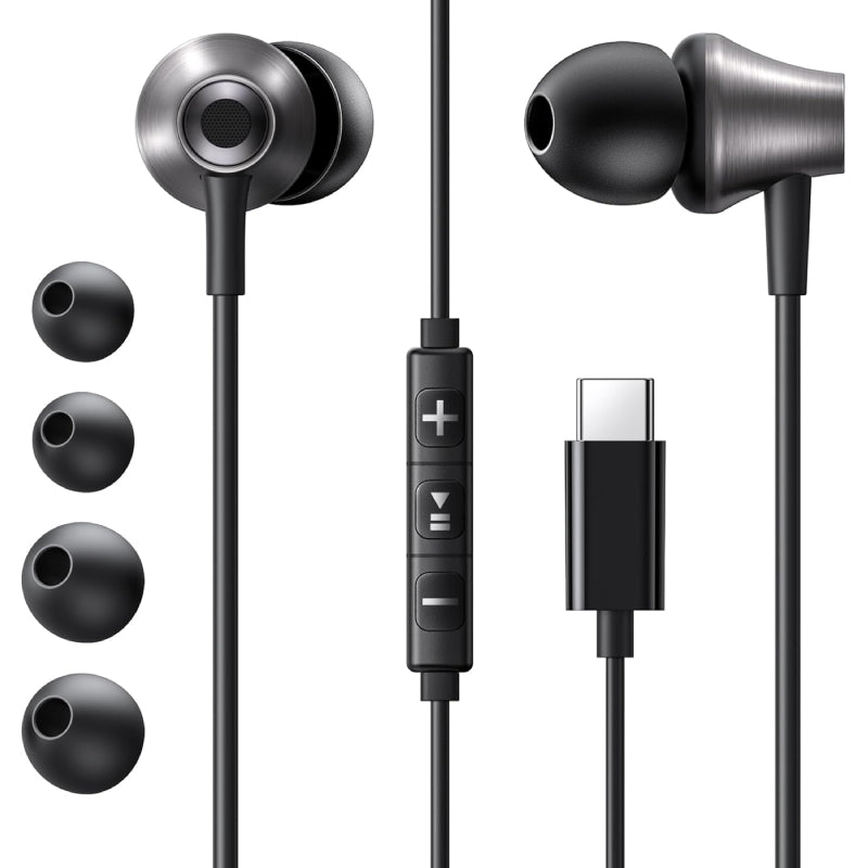 Ugreen EP105 Wired Headphones, Type-C - Black