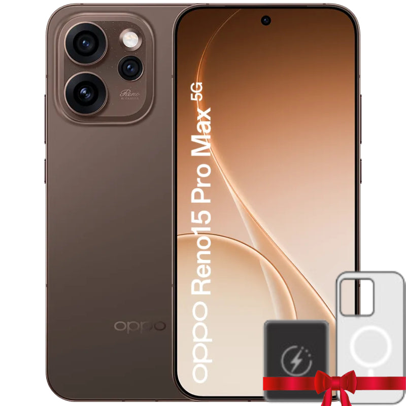 Oppo Reno 15 Pro Max 5G, 12GB Ram, 512GB - Dusk Brown With Free Gift Magnetic Cover+Magnetic Power Bank