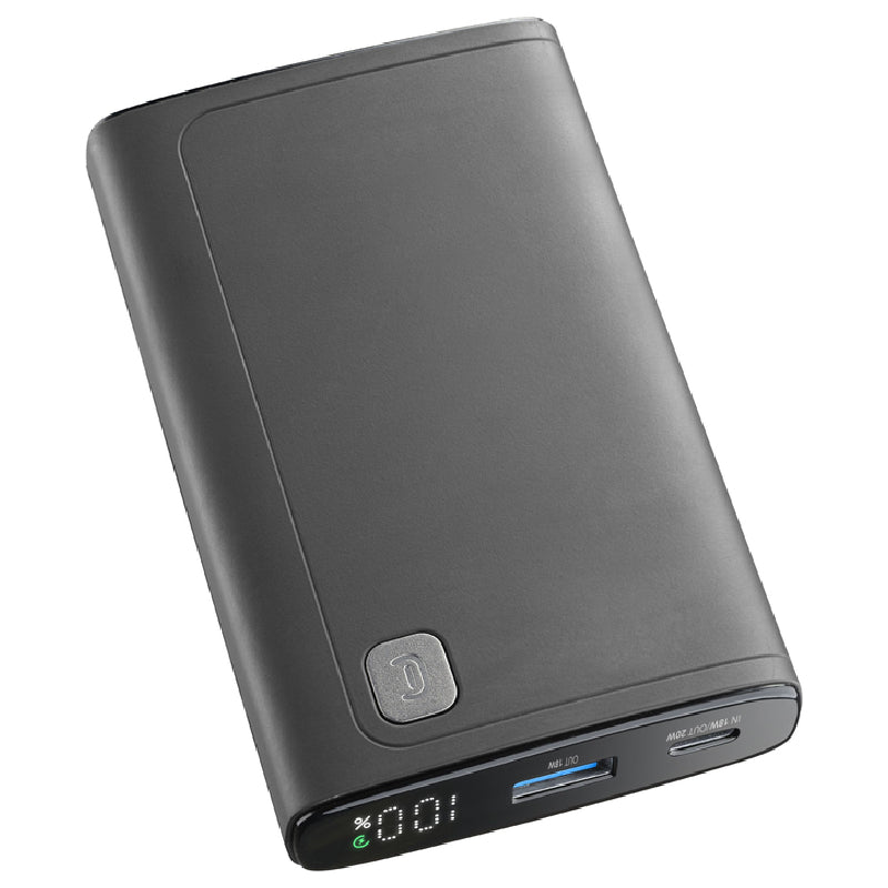 Cellularline Elite Power Bank, 10000mAh, 20Watt - Black