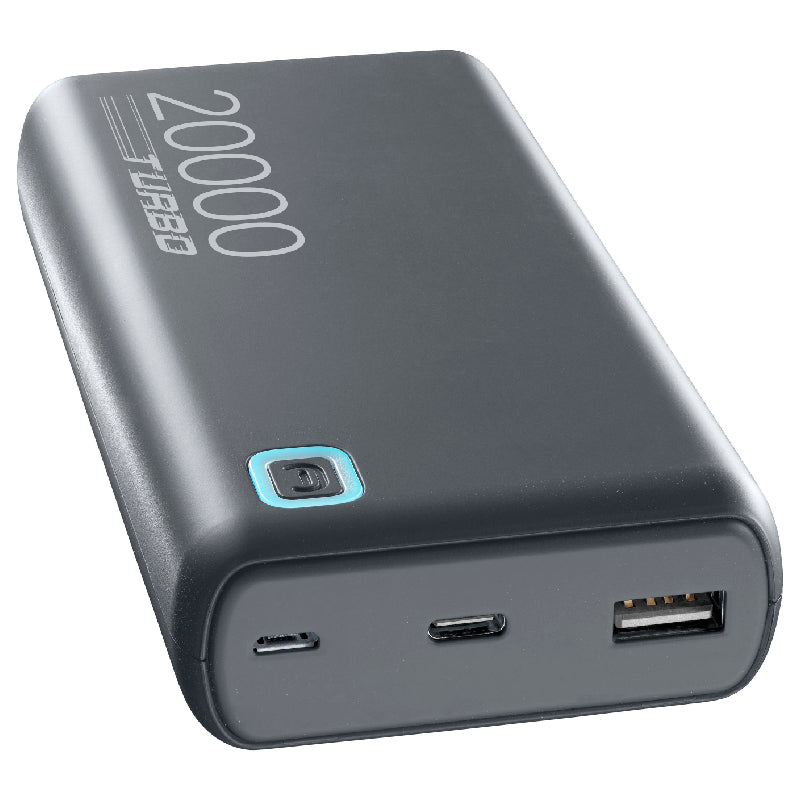 Cellularline Essence Turbo Power Bank, 20000mAh, 20Watt - Black