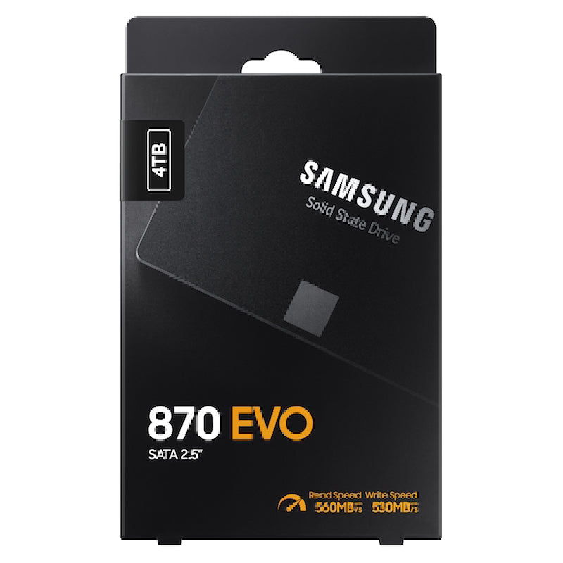 Samsung Evo 870 Hard Disk SSD, 4TB SATA, 2.5 inch, MZ-77E4T0B/AM - Black
