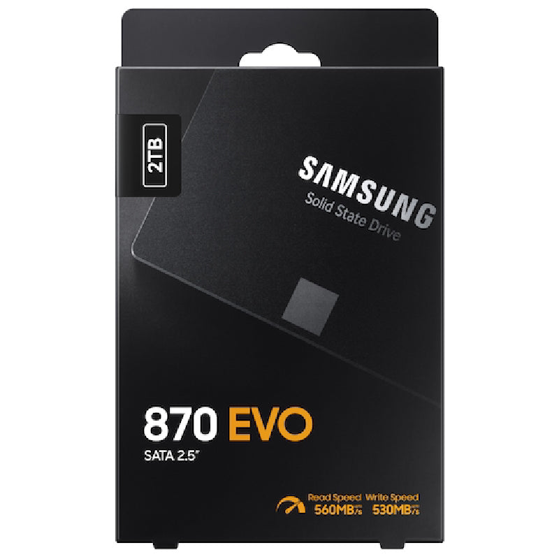 Samsung Evo 870 Hard Disk SSD, 2TB SATA, 2.5 inch, MZ-77E2T0B/AM - Black