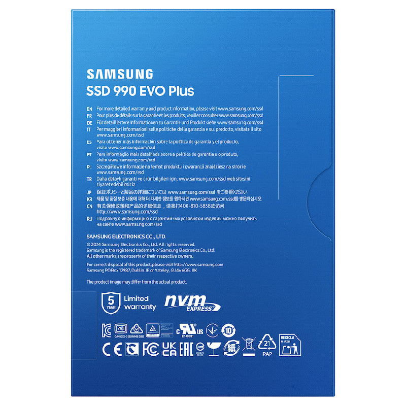 Samsung Evo 990 Plus Hard Disk SSD, 4TB, V9S4T0BW - Black