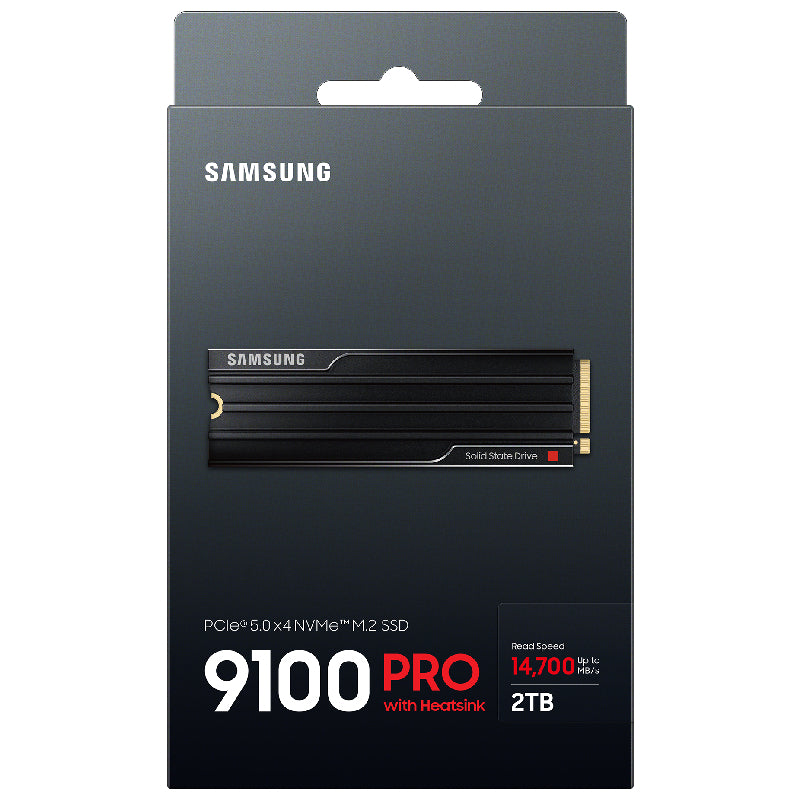 Samsung 9100 Pro Heatsink Hard Disk SSD, NVMe-M2, 2TB, VAP2T0CW - Black