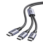 Ugreen US561 Cable 2-in-1 Type-C to Dual Type-C, PD 100W, 1.5M - Black