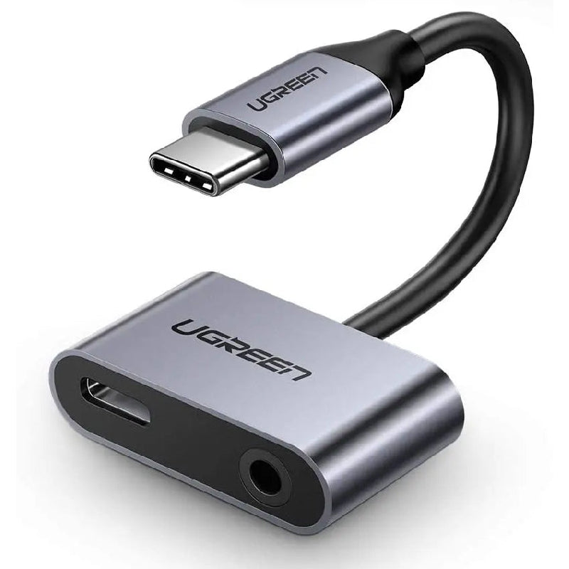 Ugreen 50596 Audio Adapter Type-C To AUX 3.5mm&Type-C - Black