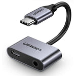 Ugreen 50596 Audio Adapter Type-C To AUX 3.5mm&Type-C - Black