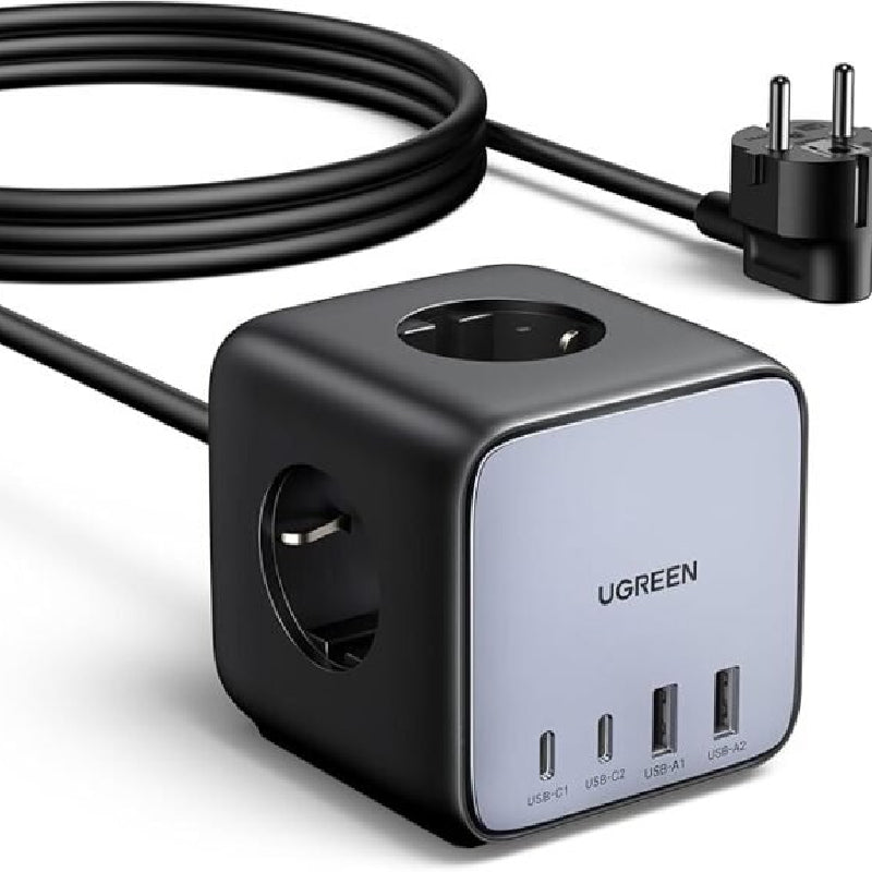 Ugreen 60113 CD268 Charger Power Strip, 65W, 1.8M, 5.9FT - Black