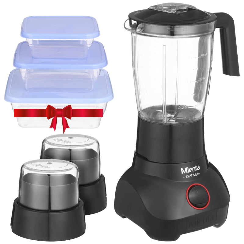Mienta OptiMix Blender, 1.75 Liter, 700 Watt, BL1291G - Black With Free Gift