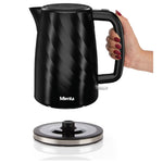 Mienta Electric Kettle, 1.7 Liter, 2200 Watt, EK201937A - Black 