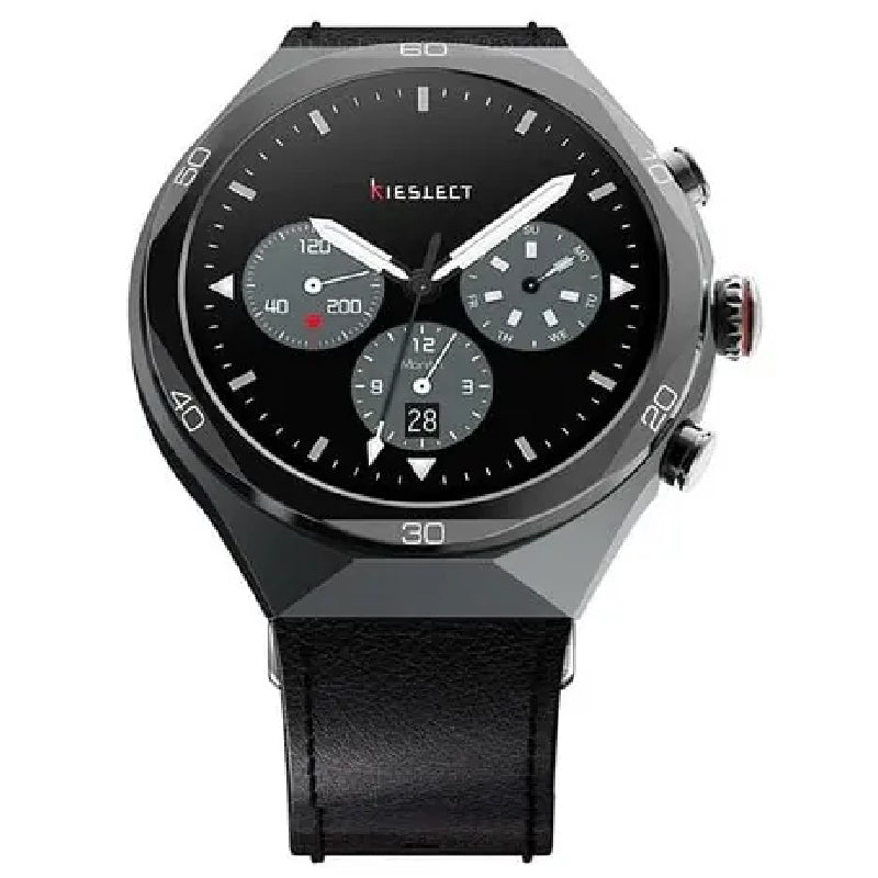 Kieslect Elite2 AI Smart Watch, Leather - Black