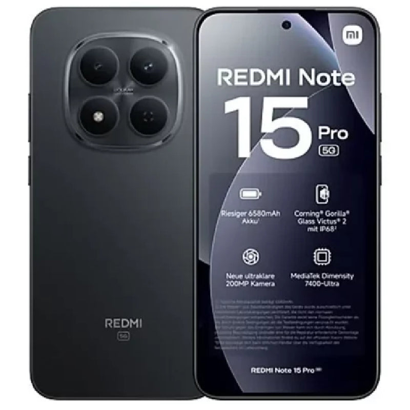 Xiaomi Redmi Note 15 Pro 5G, 12GB Ram, 256GB - Black