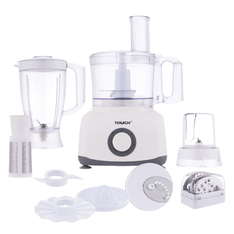 Touch king Food Processor, 1000 Watt, 1.5 Liter, Multifunction, 40510 - Gray