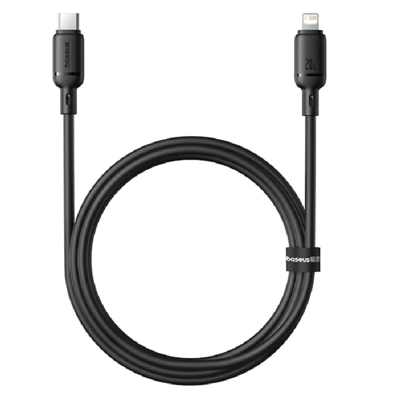 Baseus Silky Series Cable, Type-C To Lightning, 20Watt, 1M - Black