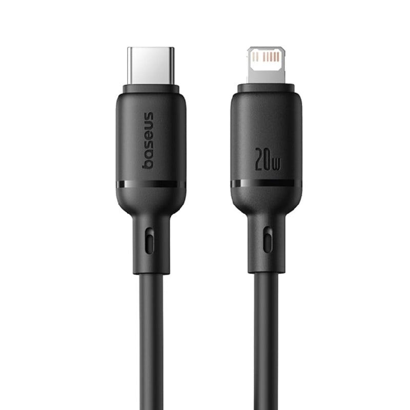 Baseus Silky Series Cable, Type-C To Lightning, 20Watt, 1M - Black