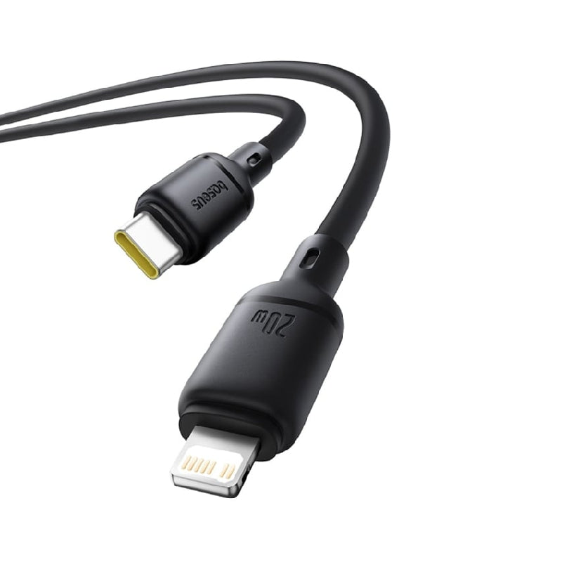 Baseus Silky Series Cable, Type-C To Lightning, 20Watt, 1M - Black