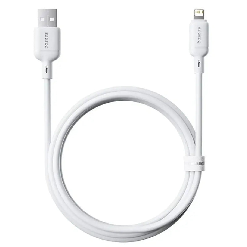 Baseus Silky Series Cable, USB-A To Lightning, 2.4A, 2M - White (2 Year Warranty)
