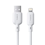 Baseus Silky Series Cable, USB-A To Lightning, 2.4A, 1M - White (2 Year Warranty)