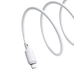 Baseus Silky Series Cable, USB-A To Lightning, 2.4A, 1M - White (2 Year Warranty)