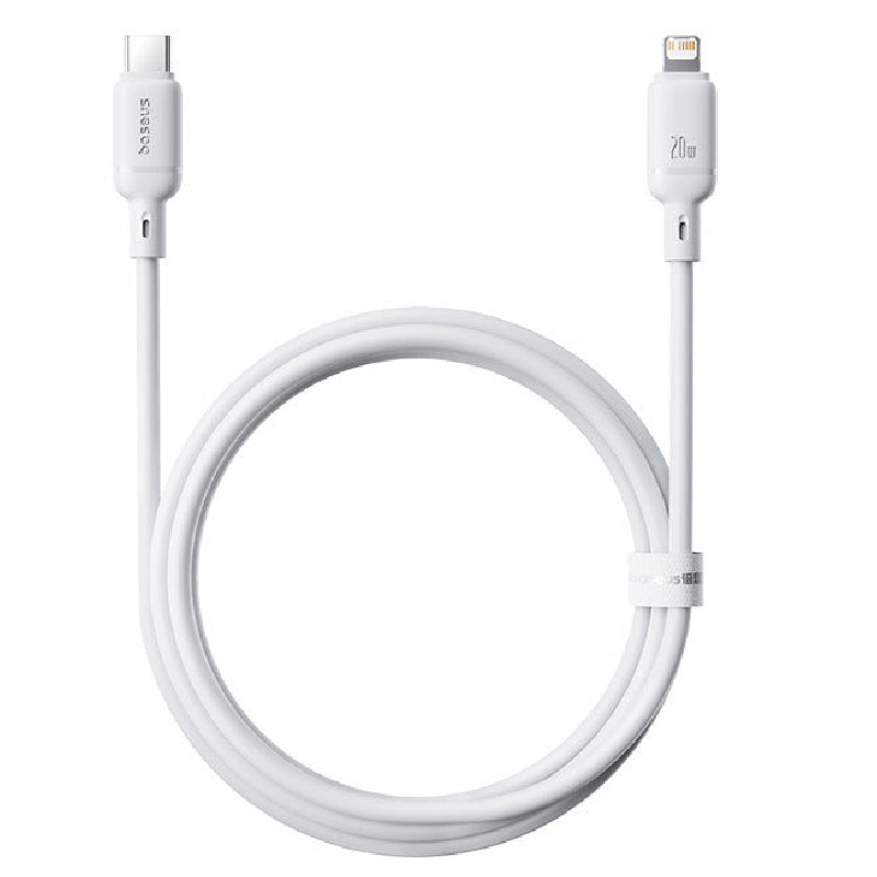 Baseus Silky Series Cable, Type-C To Lightning, 20Watt, 1M - White (2 Year Warranty)