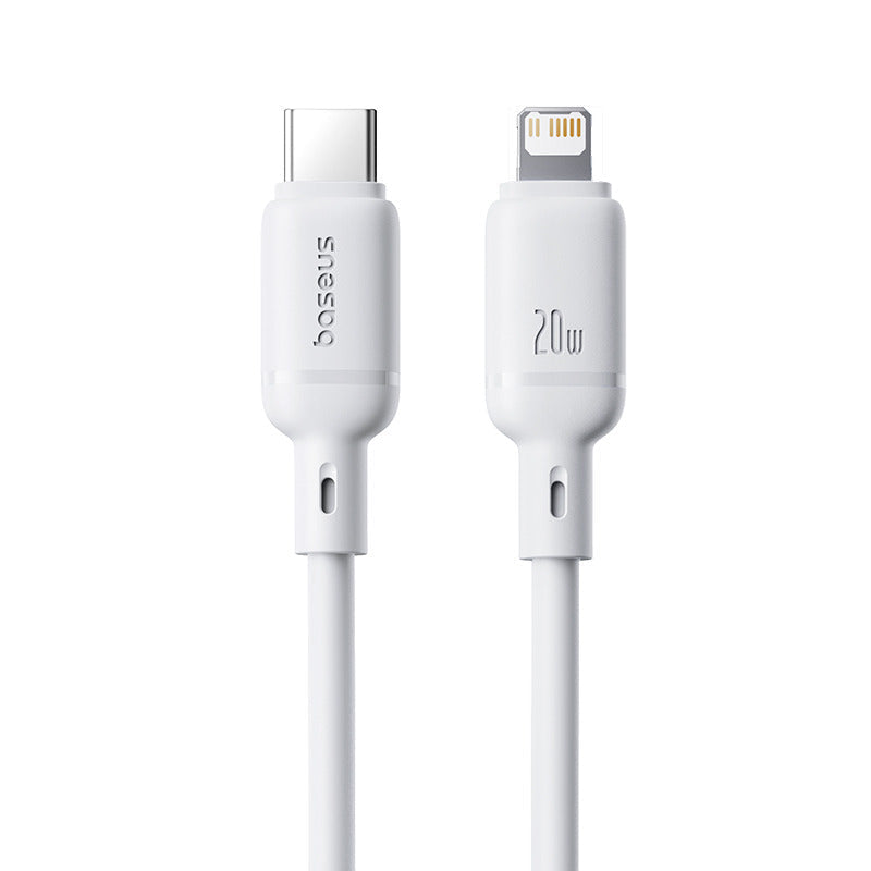 Baseus Silky Series Cable, Type-C To Lightning, 20Watt, 1M - White (2 Year Warranty)