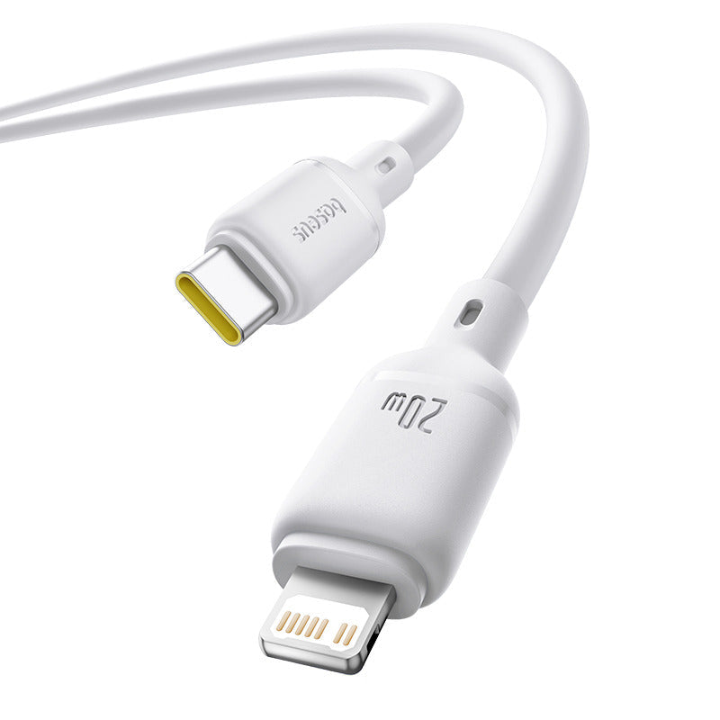 Baseus Silky Series Cable, Type-C To Lightning, 20Watt, 2M - White (2 Year Warranty)