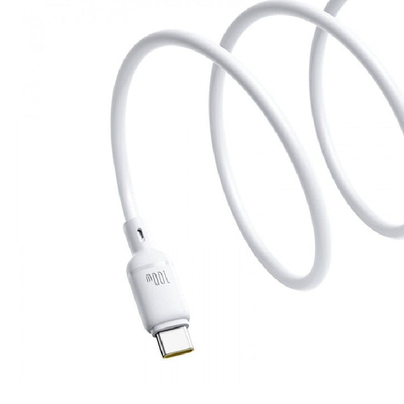 Baseus Silky Series Cable, Type-C To Type-C , 100Watt, 1M - White (2 Year Warranty)