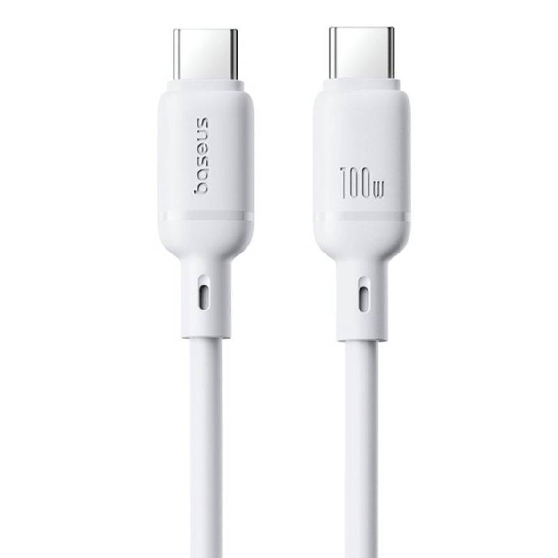Baseus Silky Series Cable, Type-C To Type-C , 100Watt, 1M - White (2 Year Warranty)