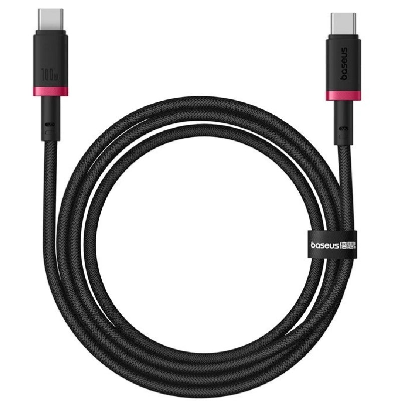 Baseus Dura Series Cable, Type-C To Type-C , 100Watt, 1M - Red&Black (2 Year Warranty)