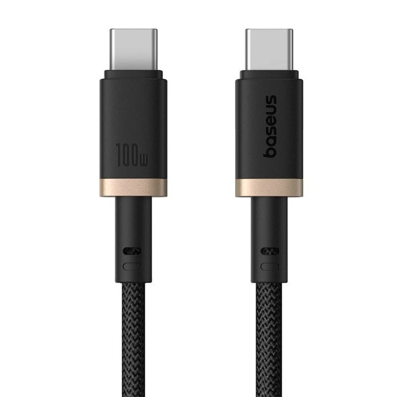 Baseus Dura Series Cable, Type-C To Type-C , 100Watt, 1M - Gold&Black (2 Year Warranty)