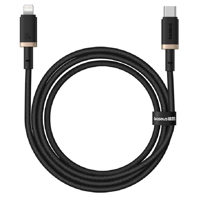 Baseus Dura Series Cable, Type-C To Type-C, 20Watt, 1M - Gold&Black (2 Year Warranty)