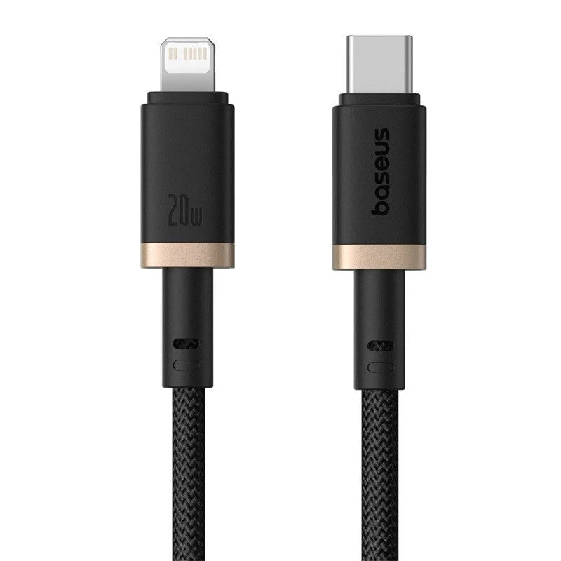 Baseus Dura Series Cable, Type-C To Type-C, 20Watt, 1M - Gold&Black (2 Year Warranty)