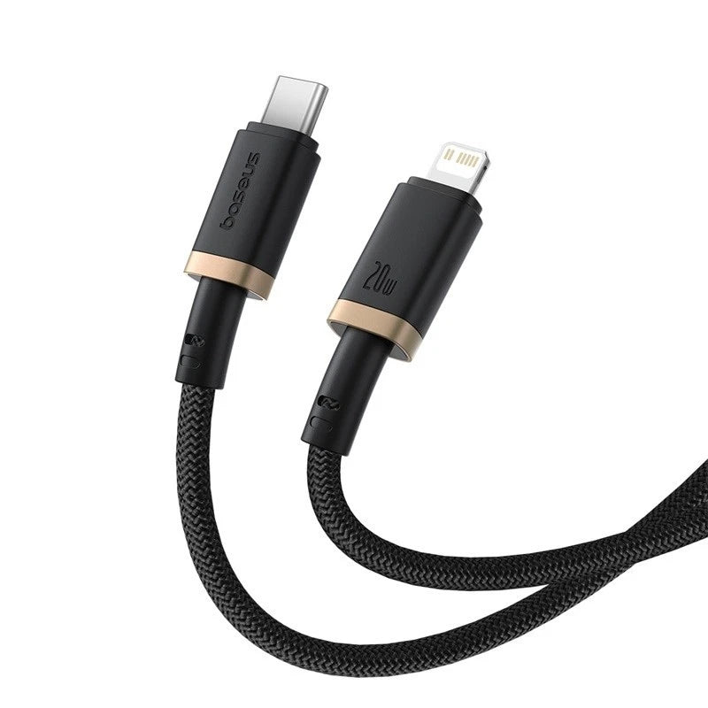 Baseus Dura Series Cable, Type-C To Type-C, 20Watt, 1M - Gold&Black (2 Year Warranty)