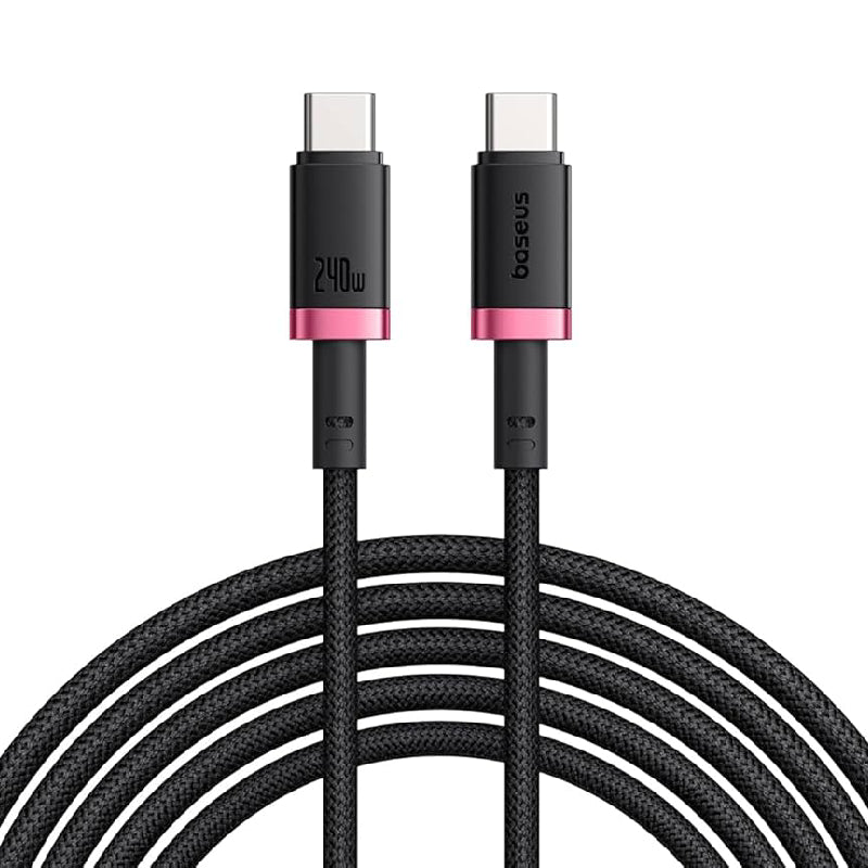 Baseus Dura Series Cable, Type-C To Type-C, 240Watt, 1M - Red&Black (2 Year Warranty)