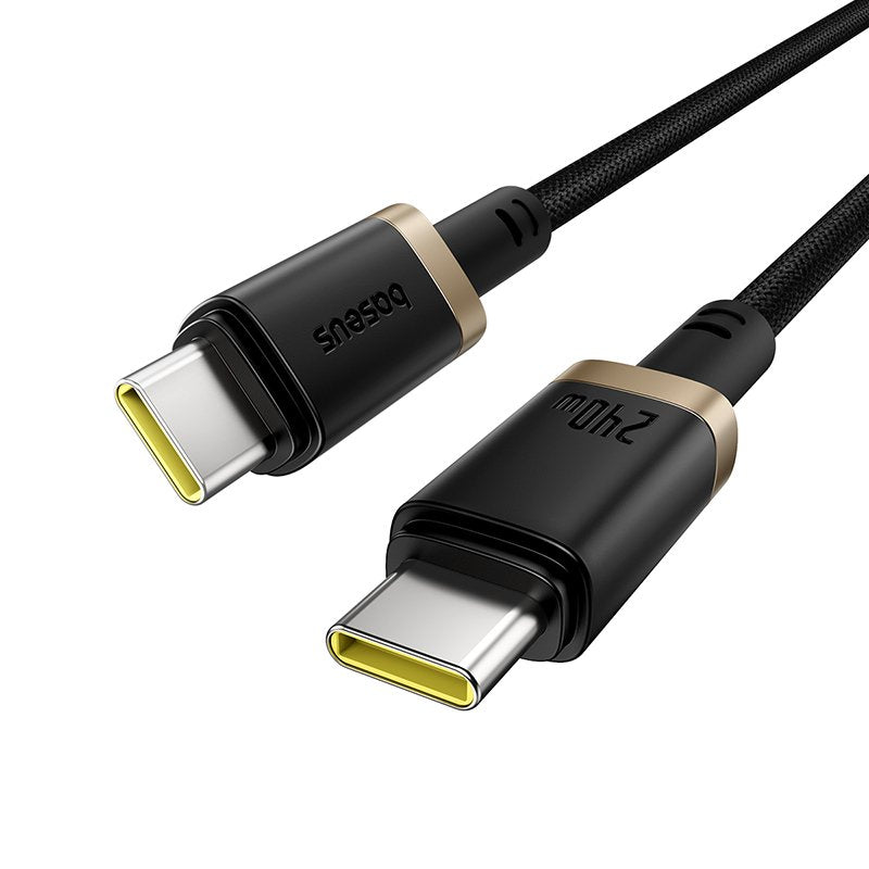 Baseus Dura Series Cable, Type-C To Type-C, 240Watt, 1M - Gold&Black (2 Year Warranty)