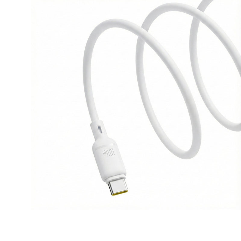 Baseus Silky Series Cable, USB-A To Type-C , 3A, 1M - White (2 Year Warranty)