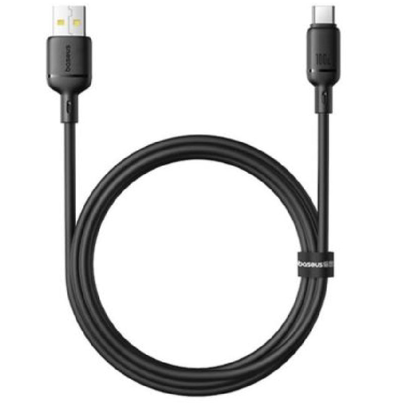 Baseus Silky Series Cable, USB-A To Type-C , 3A, 1M - Black (2 Year Warranty)