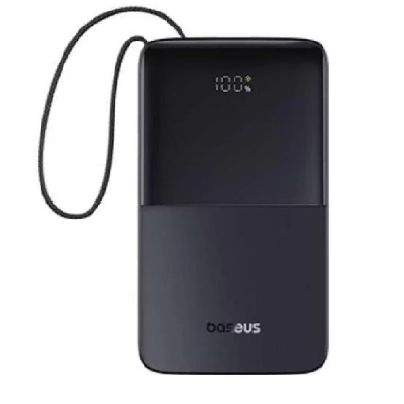 Baseus EnerFill Bipow2 Pro Power Bank 10000mAh, 22.5W Fast Charging, Built-in Cable, FC51 - Black