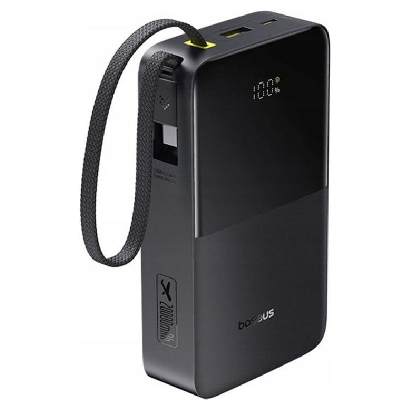 Baseus EnerFill Bipow2 Pro Power Bank 20000mAh, 22.5W Fast Charging, Built-in Cable, FC51 - Black