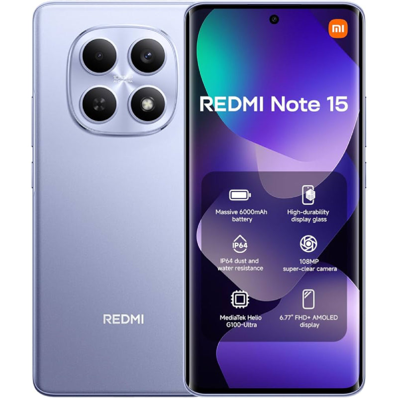 Xiaomi Redmi Note 15 4G, 8GB Ram, 256GB - Purple