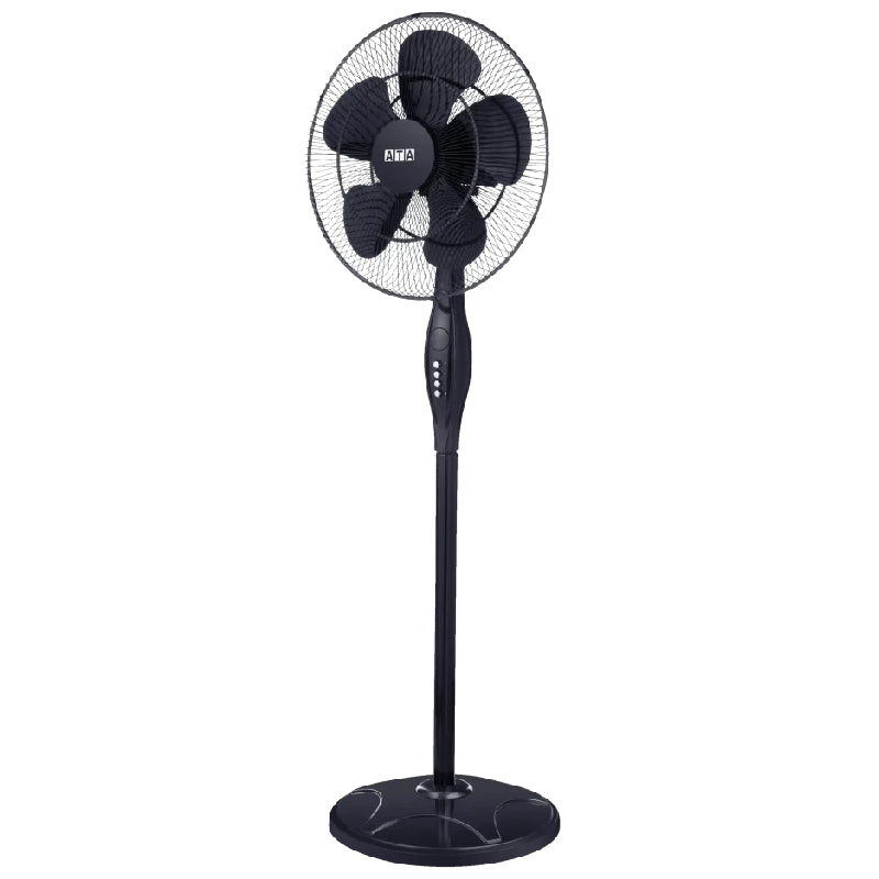 ATA Windy Stand Fan With Remote, 18 inches, C80R - Black