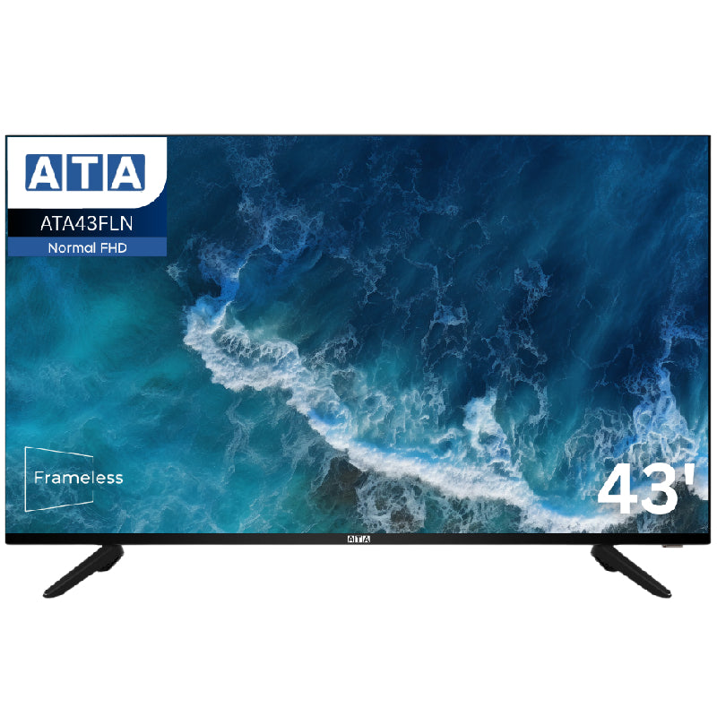 ATA TV 43 Inch, Frameless, FHD, ATA43FLN - Black