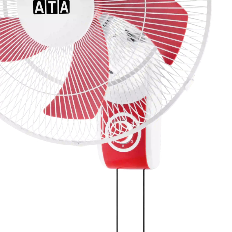 ATA Wall Fan, 16 inches, 5 wings, B1605P5 - White&Red