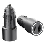 CardoO 1× USB-C&1× USB-A Ports Car Charger, 48 Watt, CGLCPC01S - Silver